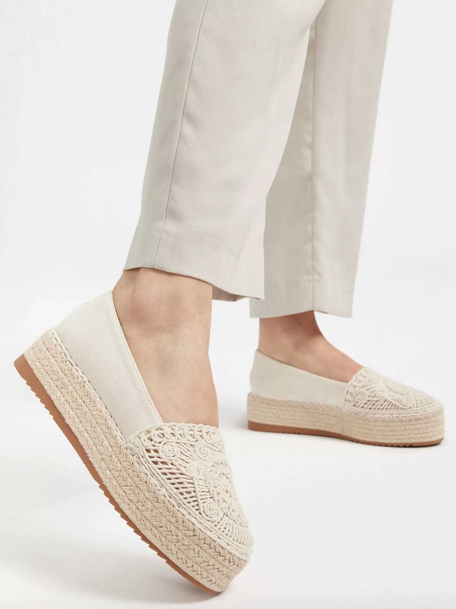 Loafers | Graceland Beige Platform Espadrille