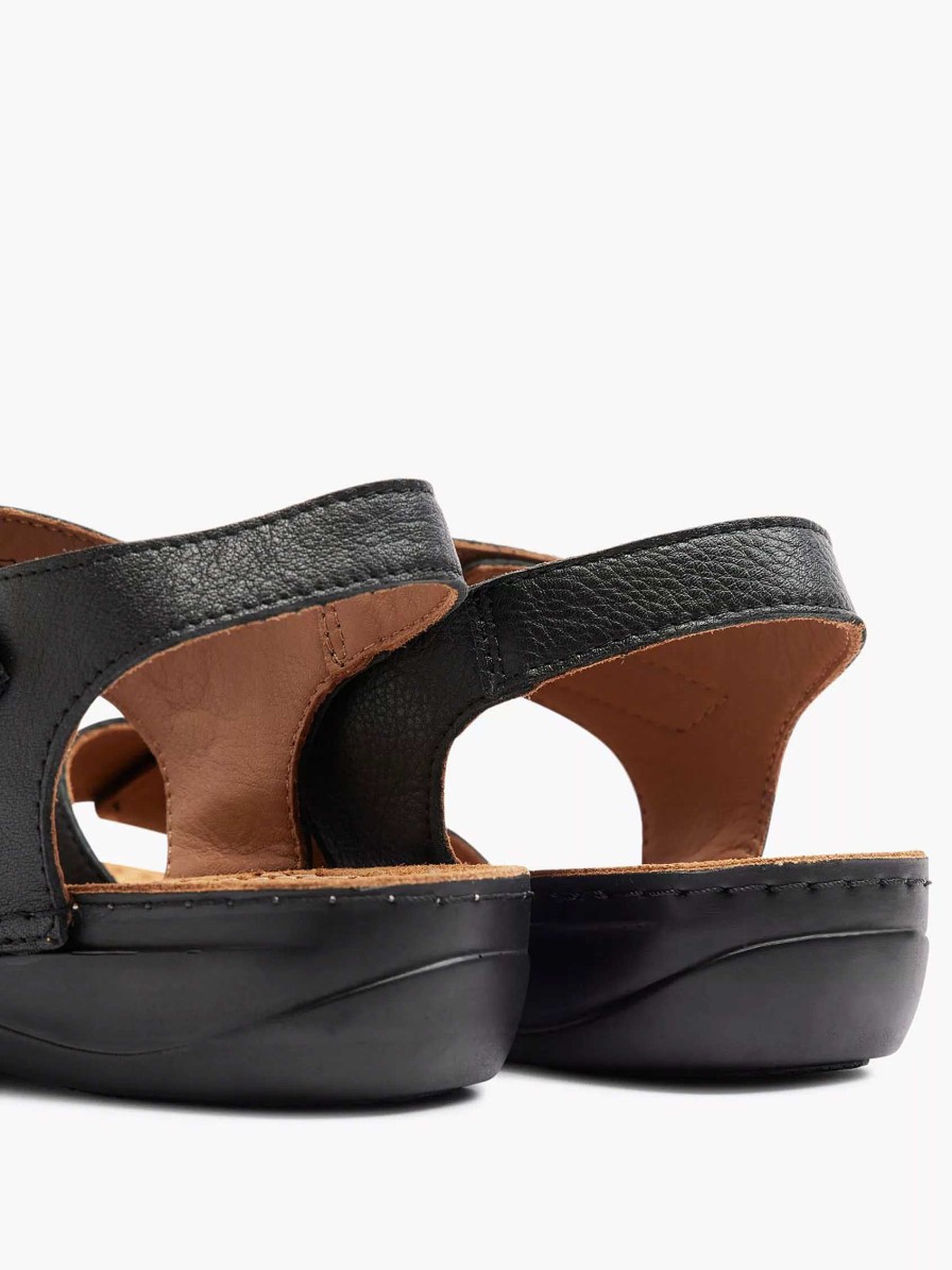 Comfort Shoes | Easy Street Black Leather Sandal