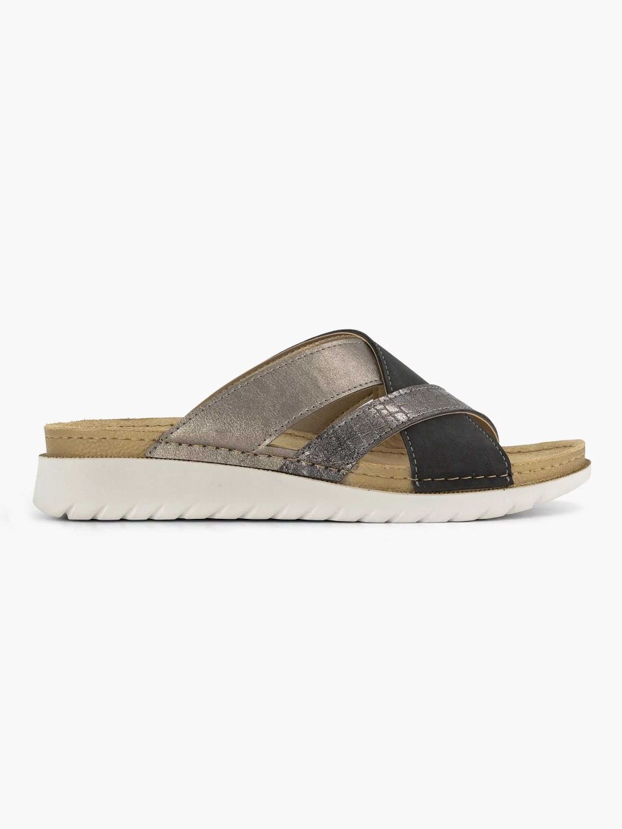 Sandals | Easy Street Silver Comfort Slipper