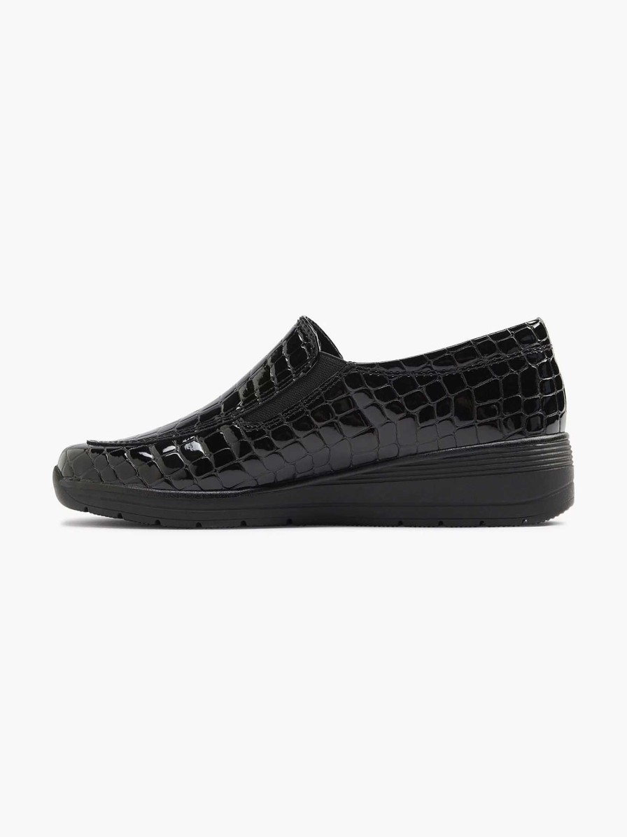 Comfort Shoes | Easy Street Black Slip-On Lacquer