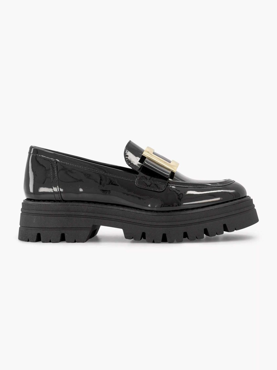 Loafers | Oxmox Black Chunky Loafer Patent