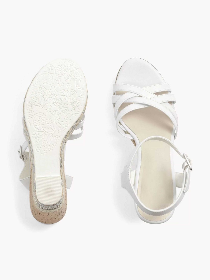 Sandals | Graceland White Sandalette Wedge Heel