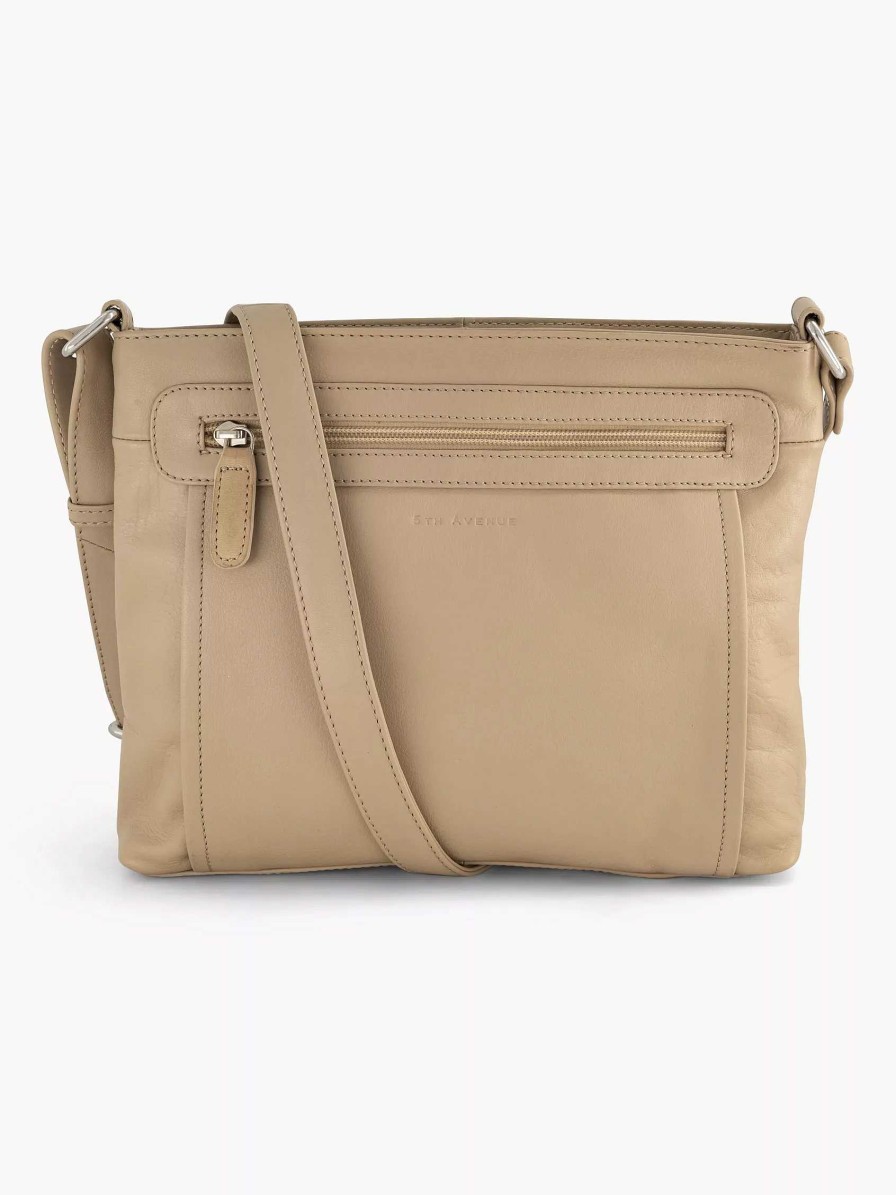 Online Exclusive Accessories | 5th Avenue Beige Leather Shoulder Bag