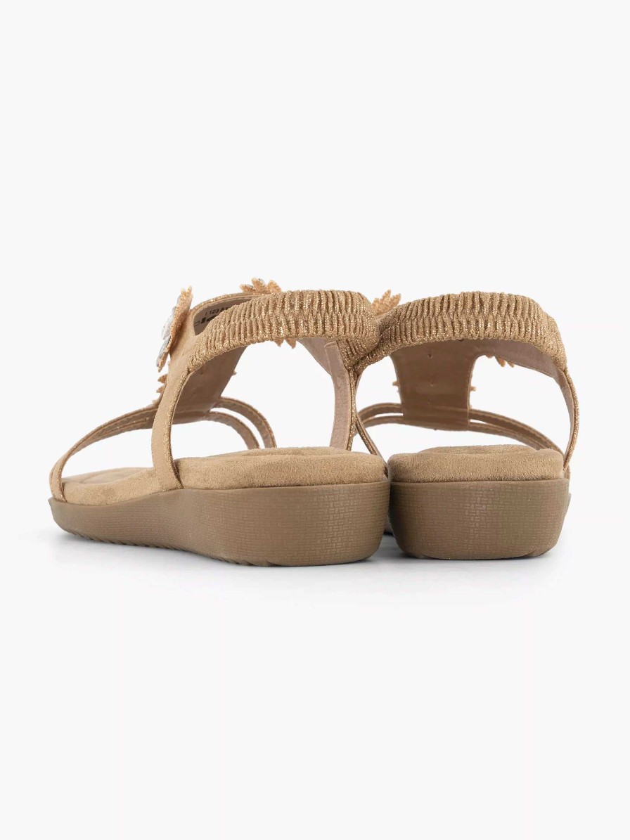 Comfort Shoes | Easy Street Rose Gold Comfort Sandal Stones