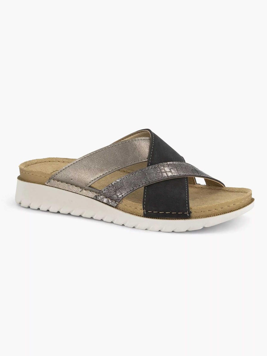 Sandals | Easy Street Silver Comfort Slipper