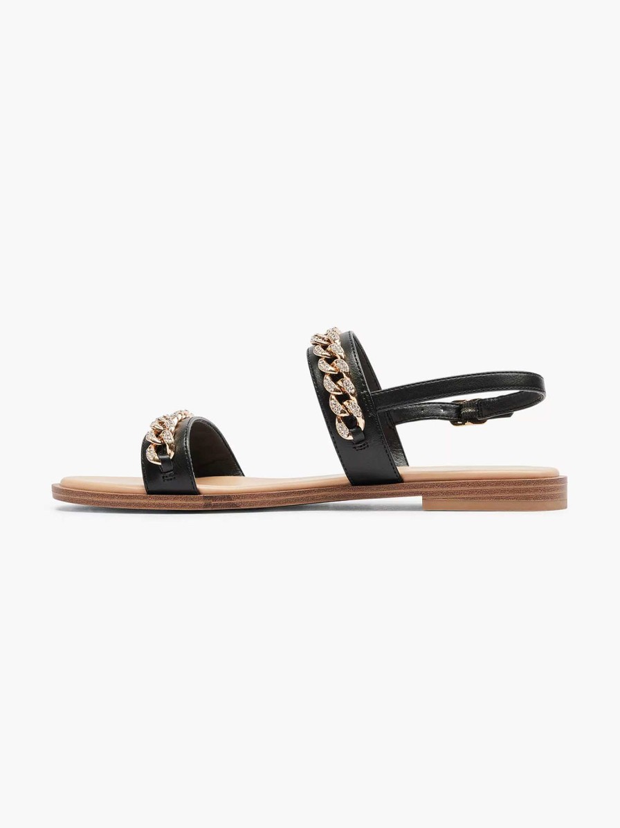 Sandals | Graceland Black Sandal Decorative Necklace