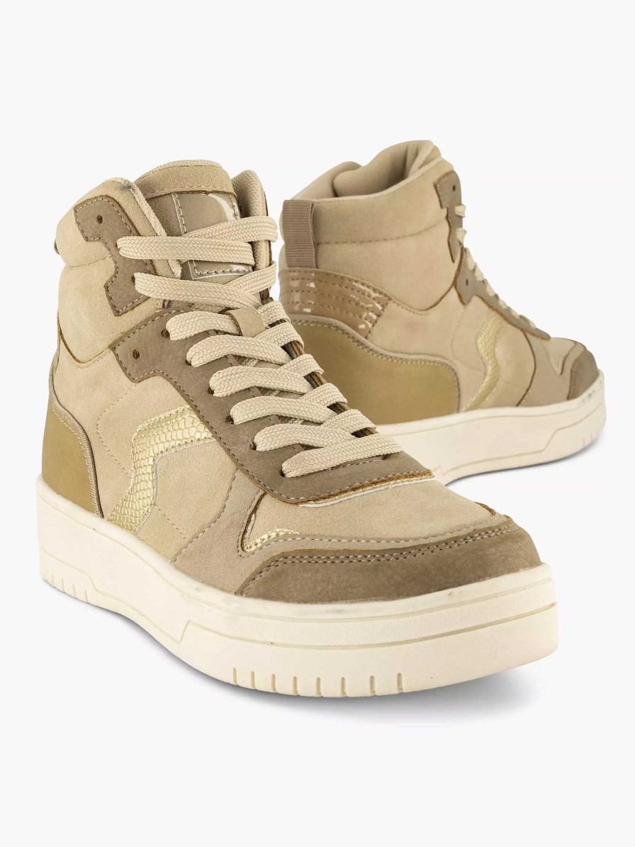 Sneakers | Oxmox Taupe High Sneaker