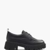 Loafers | Oxmox Black Chunky Lace-Up Shoe