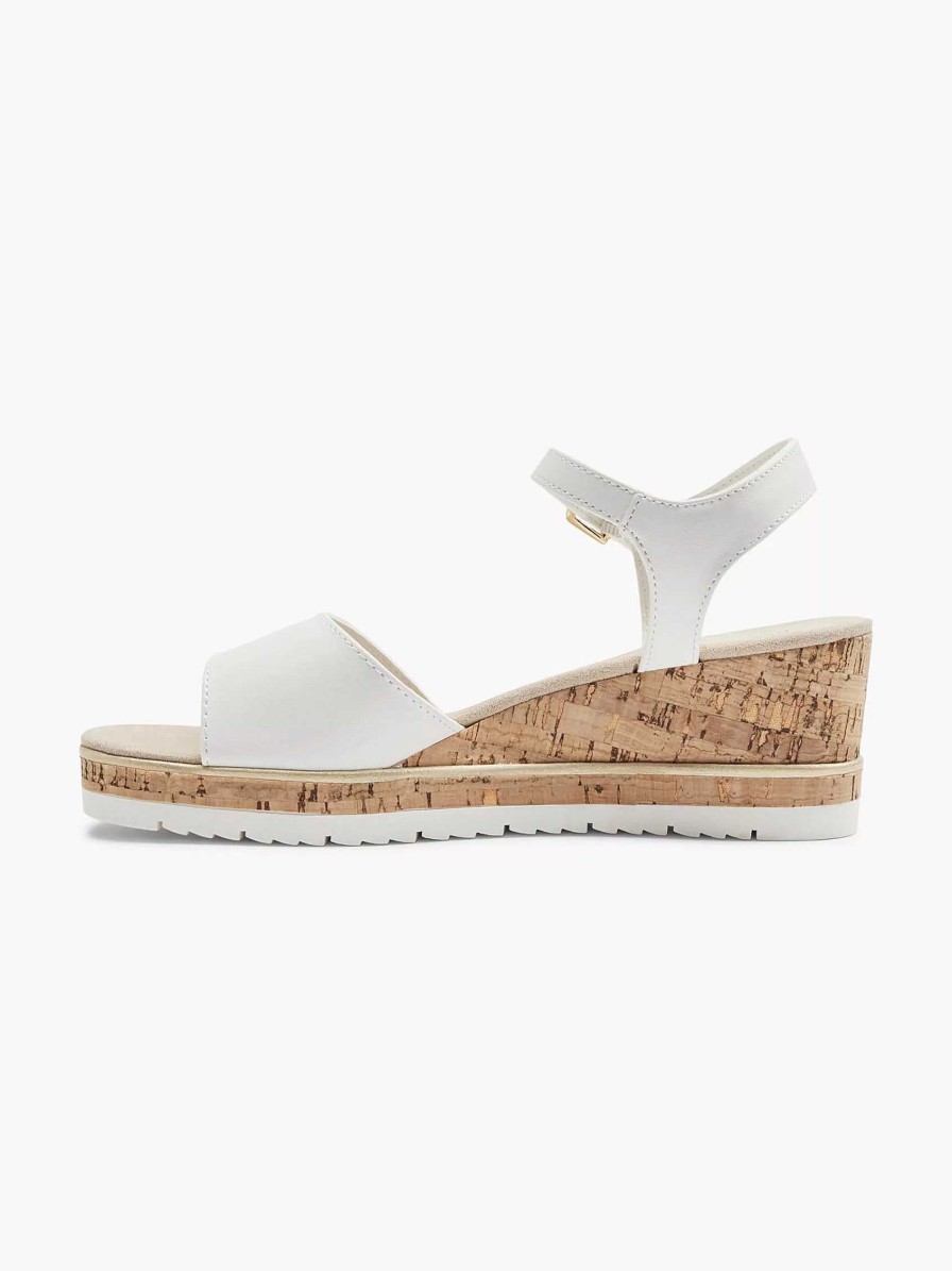 Sandals | Graceland White Sandalette Wedge Heel