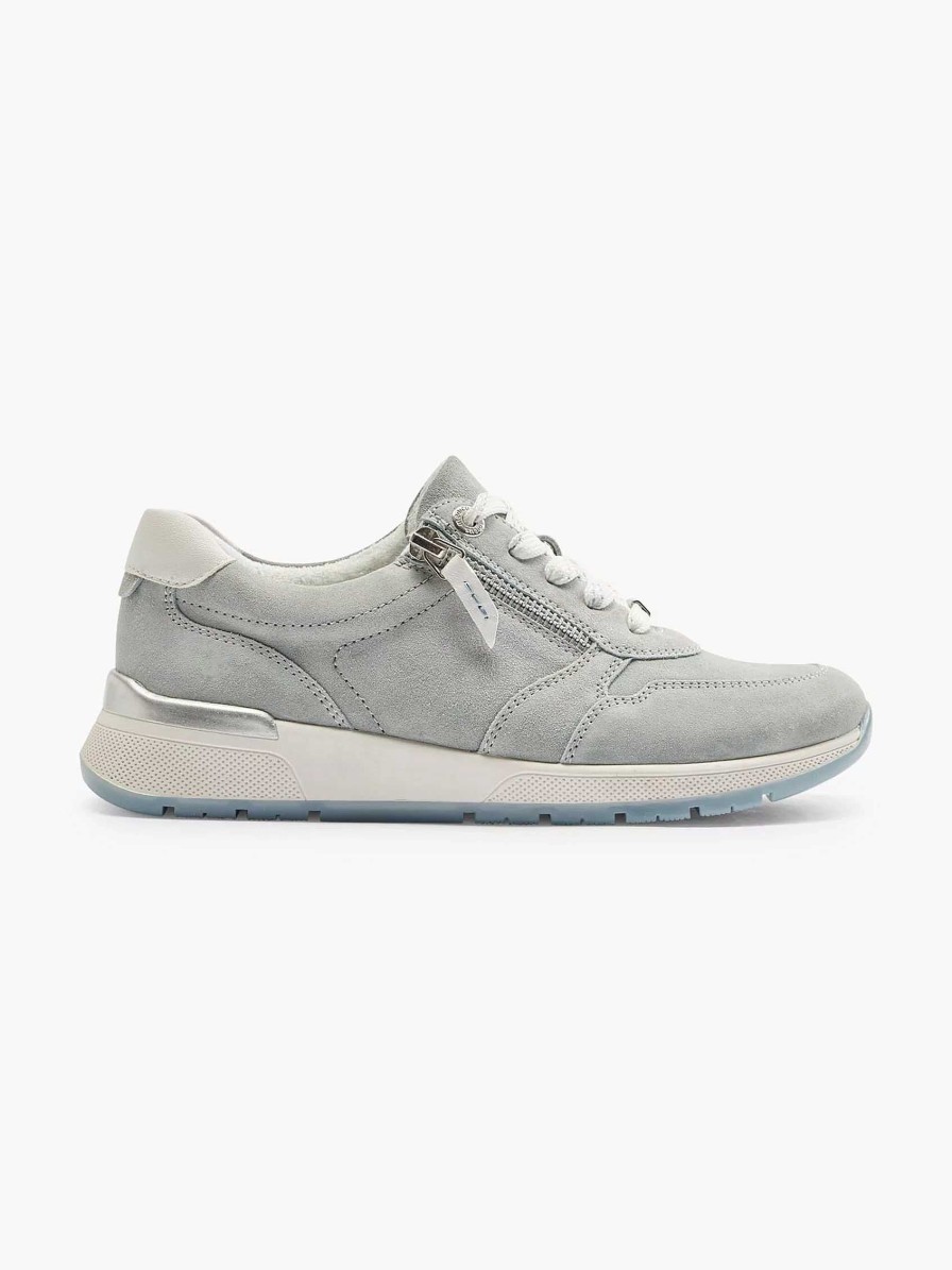 Comfort Shoes | Medicus Light Blue Leather Sneaker