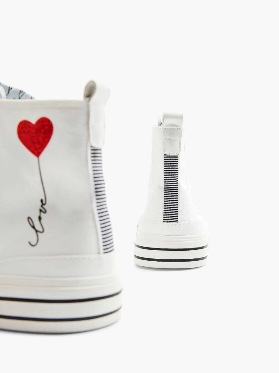 Sneakers | Graceland White High Canvas Sneaker Heart