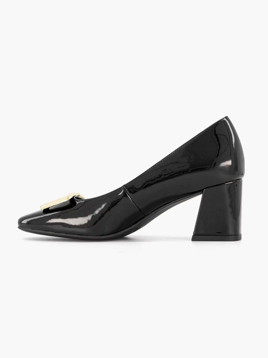 Pumps | Graceland Black Lacquer Pump Decorative Buckle