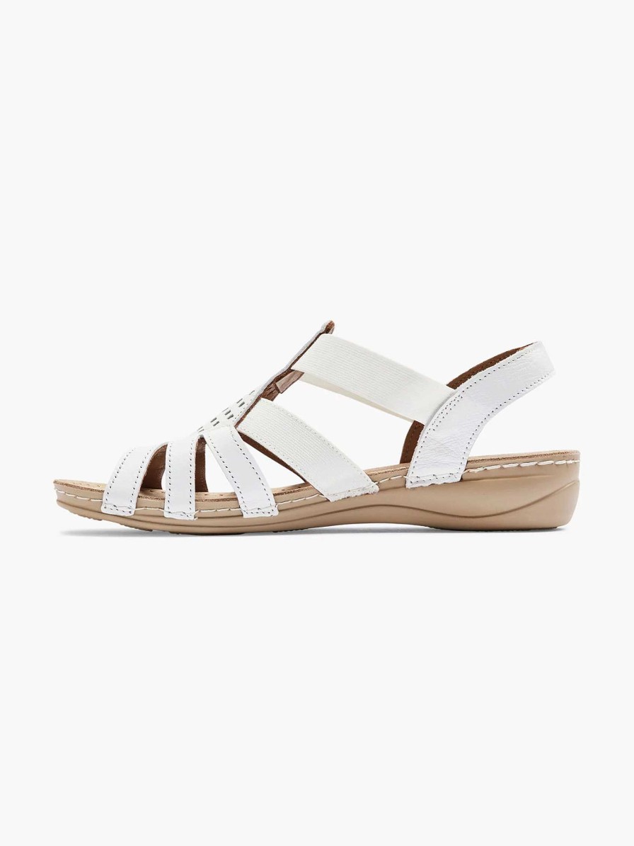 Comfort Shoes | Easy Street White Leather Sandal