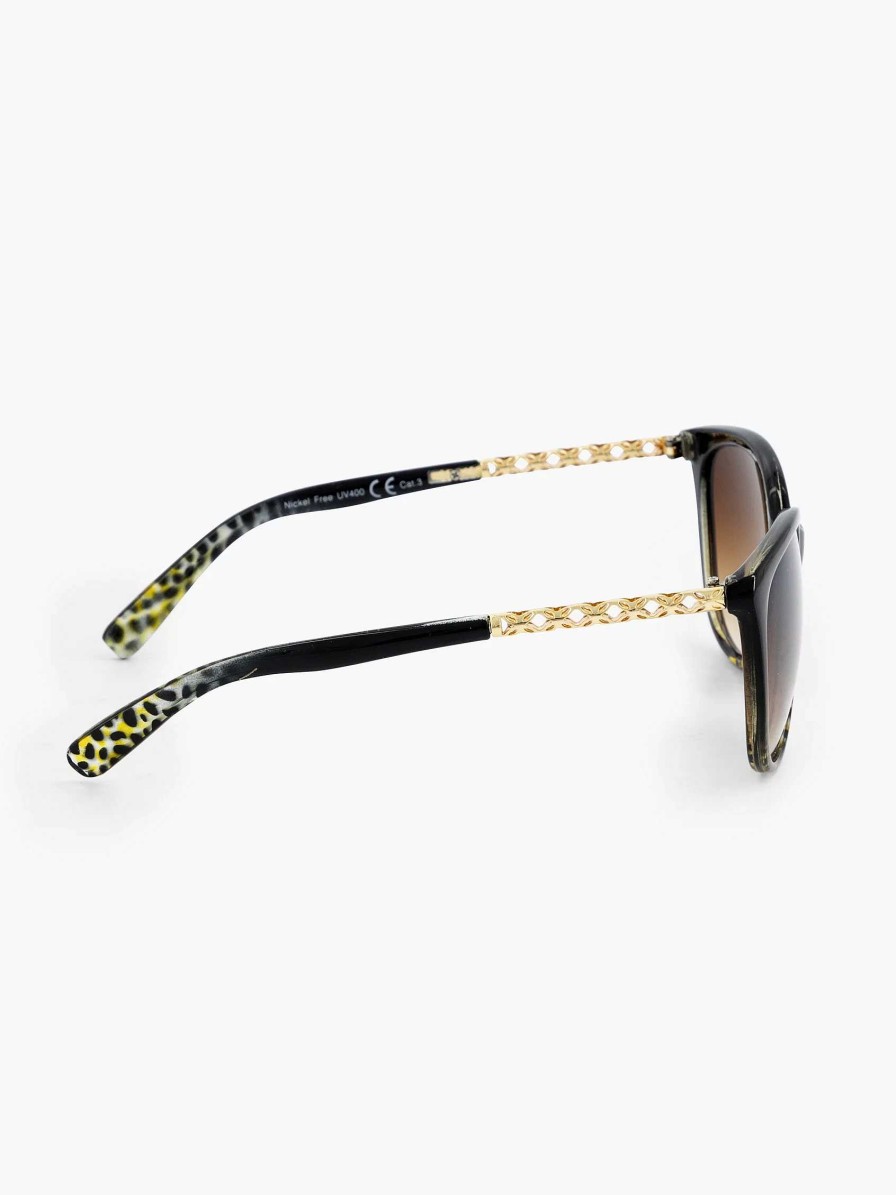 Online Exclusive Accessories | Graceland Black Sunglasses With Leopard Print