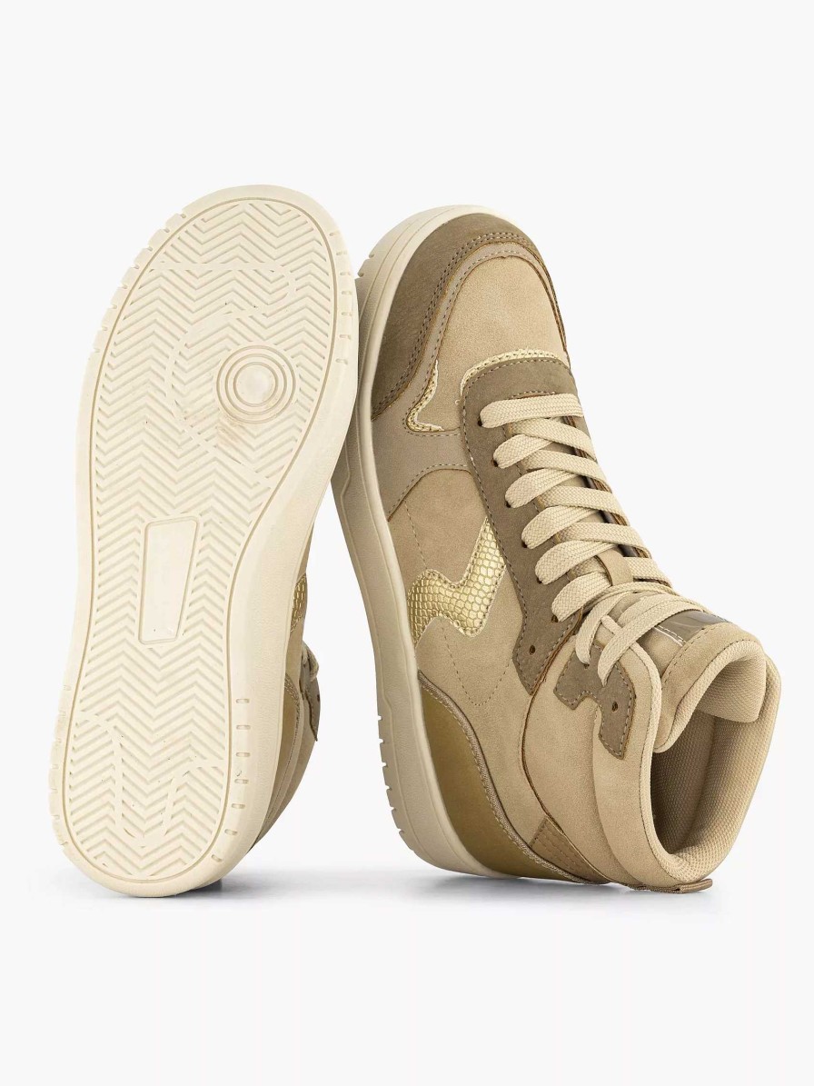 Sneakers | Oxmox Taupe High Sneaker