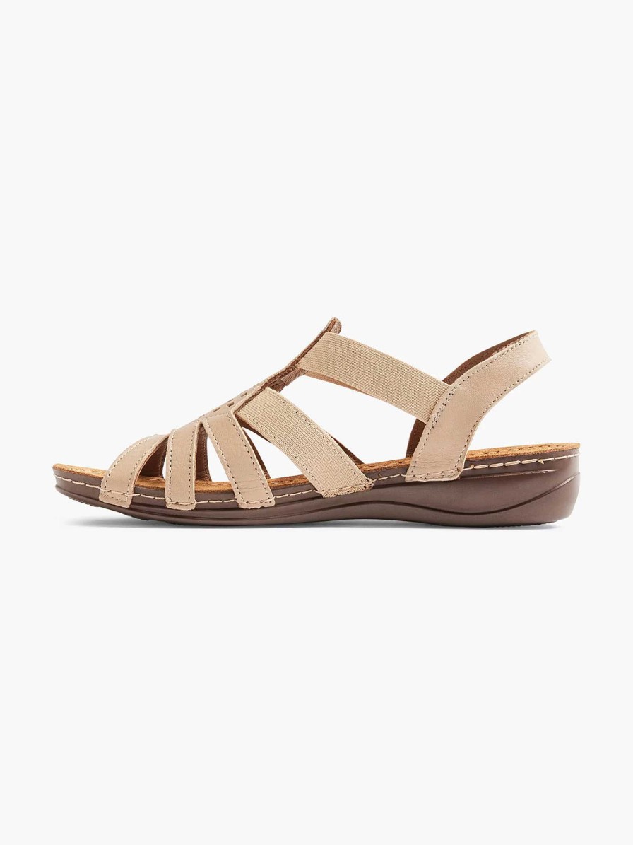 Comfort Shoes | Easy Street Taupe Leather Sandal