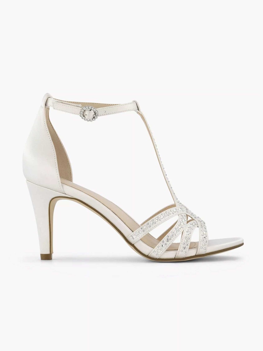 High Heels | Graceland White Sandalette Stones