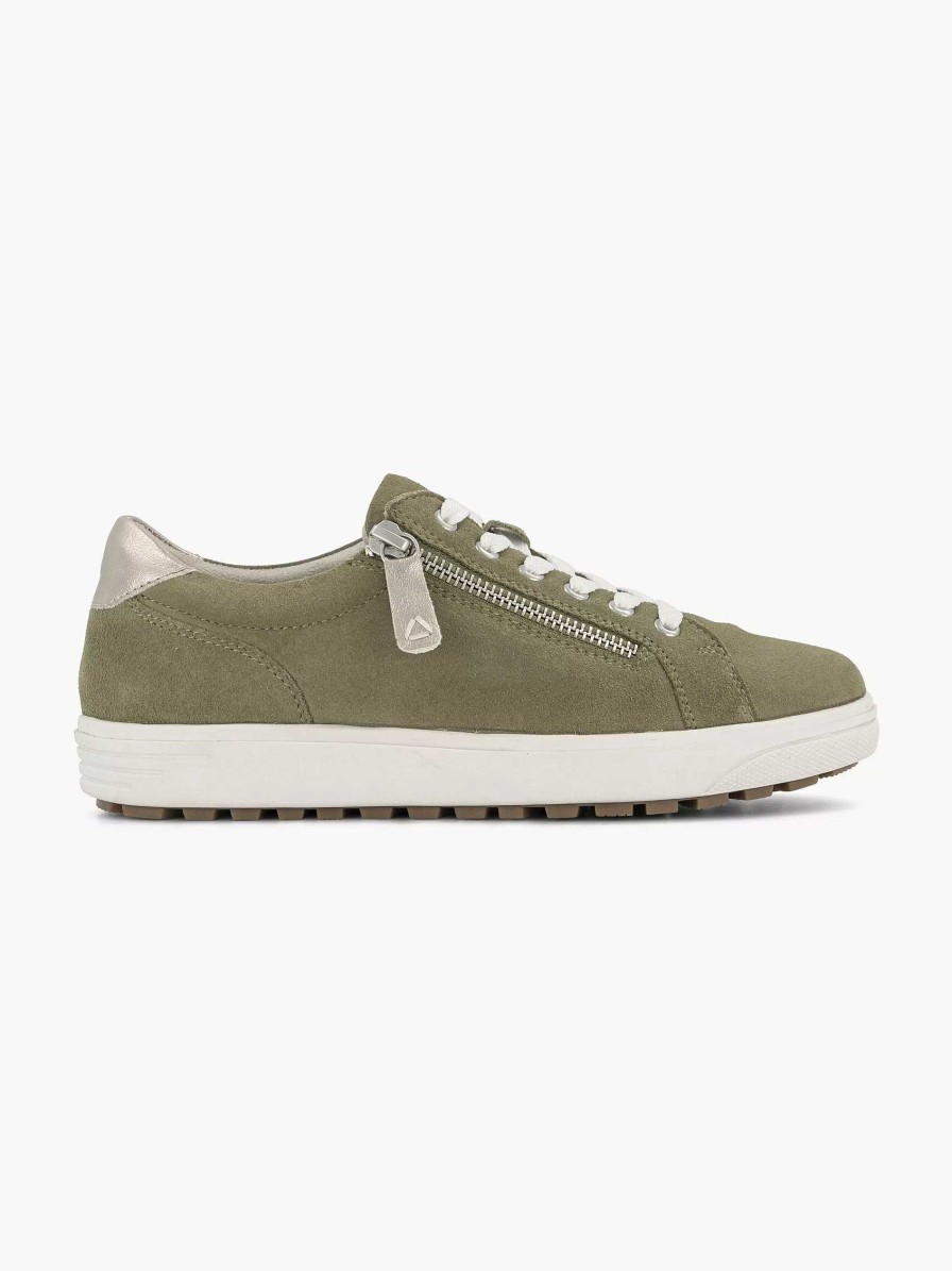 Comfort Shoes | Medicus Green Leather Comfort Sneaker