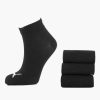 Socks | Puma Black Puma Quarter Plain 3 Pack 35-38