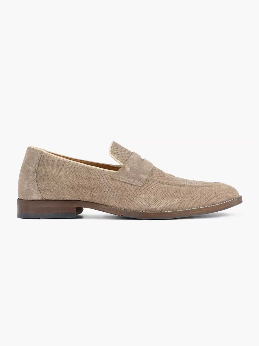 Loafers | AM SHOE Taupe Suede Slip-On