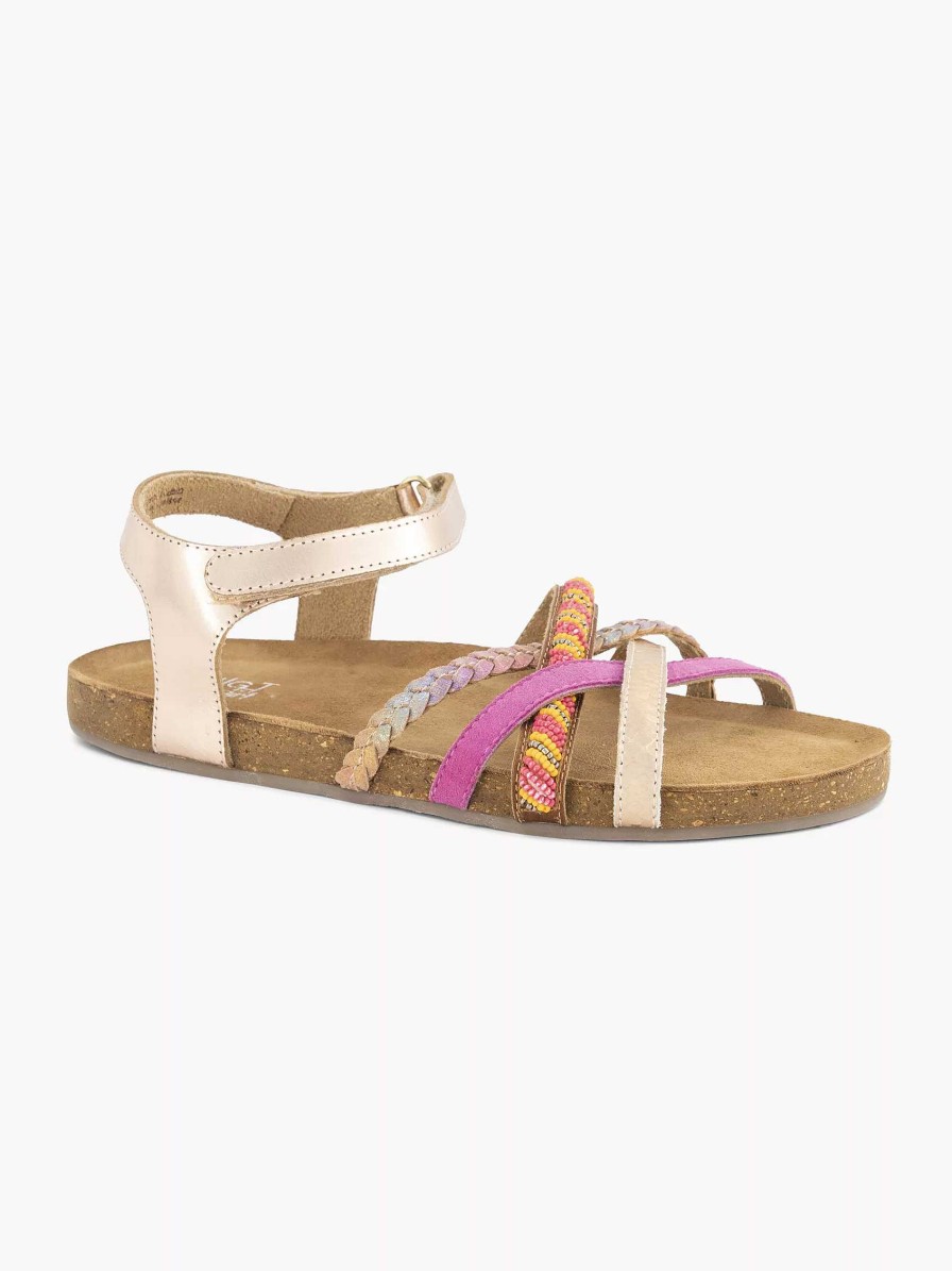 Boys' Shoes | Limelight girl Pink Leather Sandal Beads