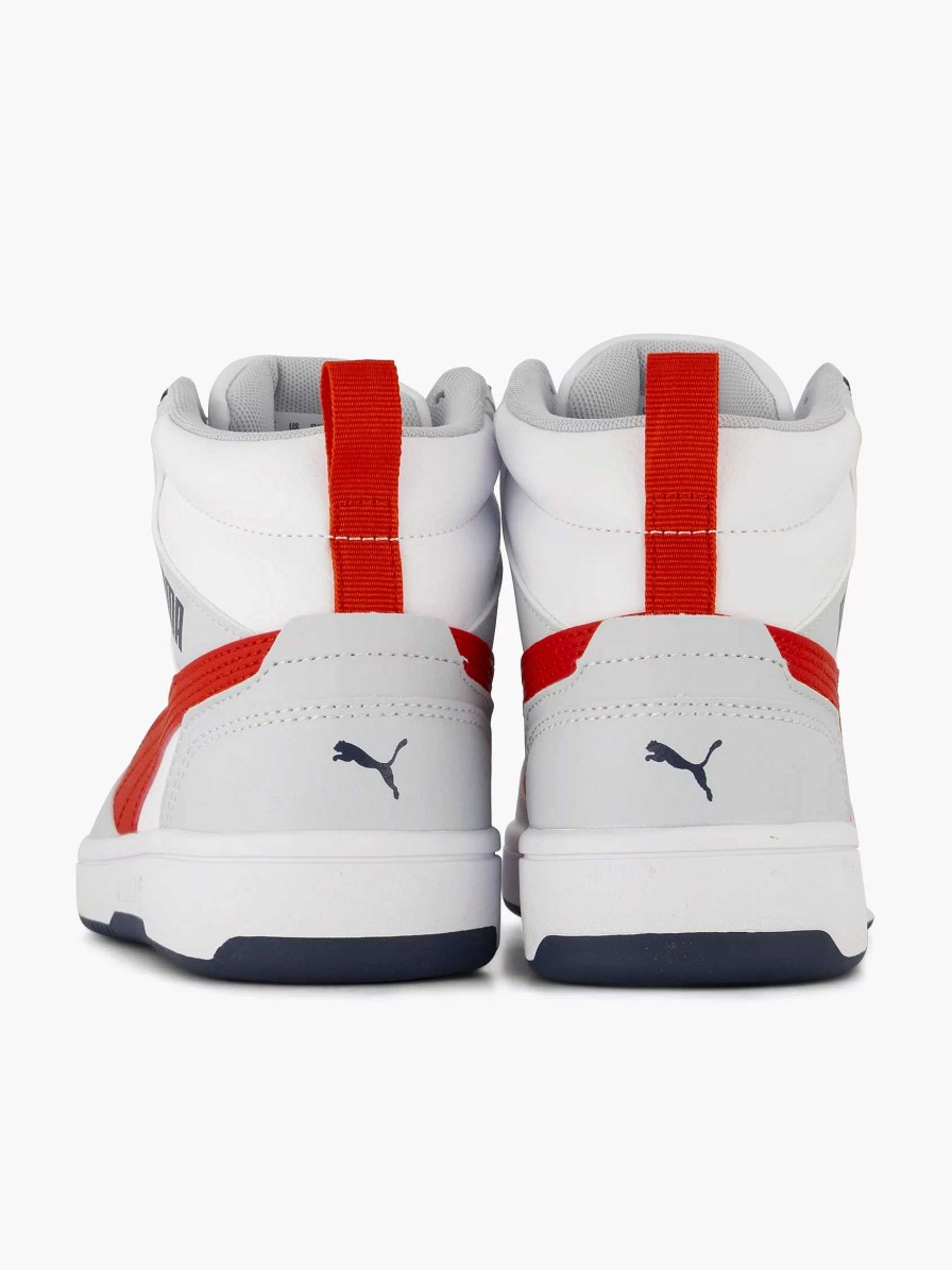 Boys' Shoes | Puma White Puma Rebound V6 Mid Jr