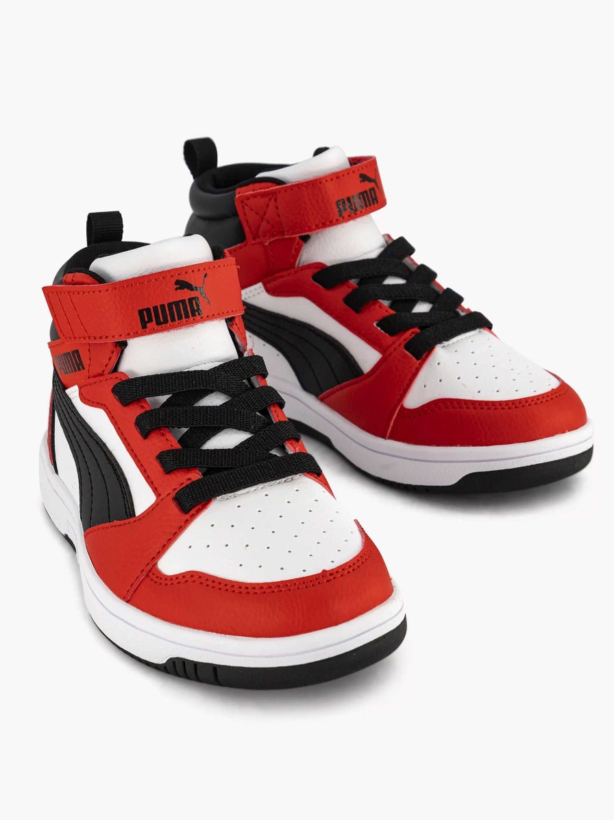 Boys' Shoes | Puma White Puma Rebound V6 Mid Ac+ Ps