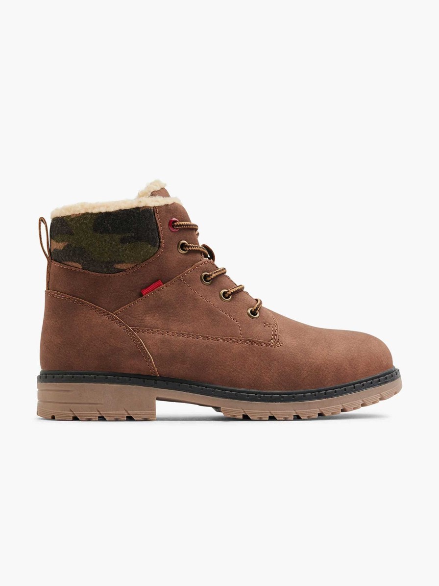 Boys' Shoes | Vty Brown Lace Boot Lined