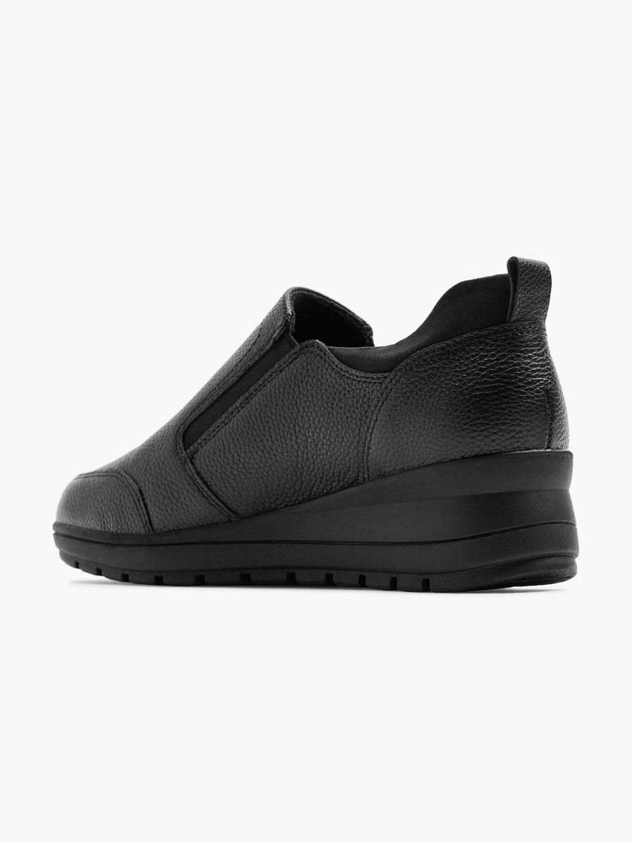 Comfort Shoes | Medicus Black Leather Comfort Slip-On