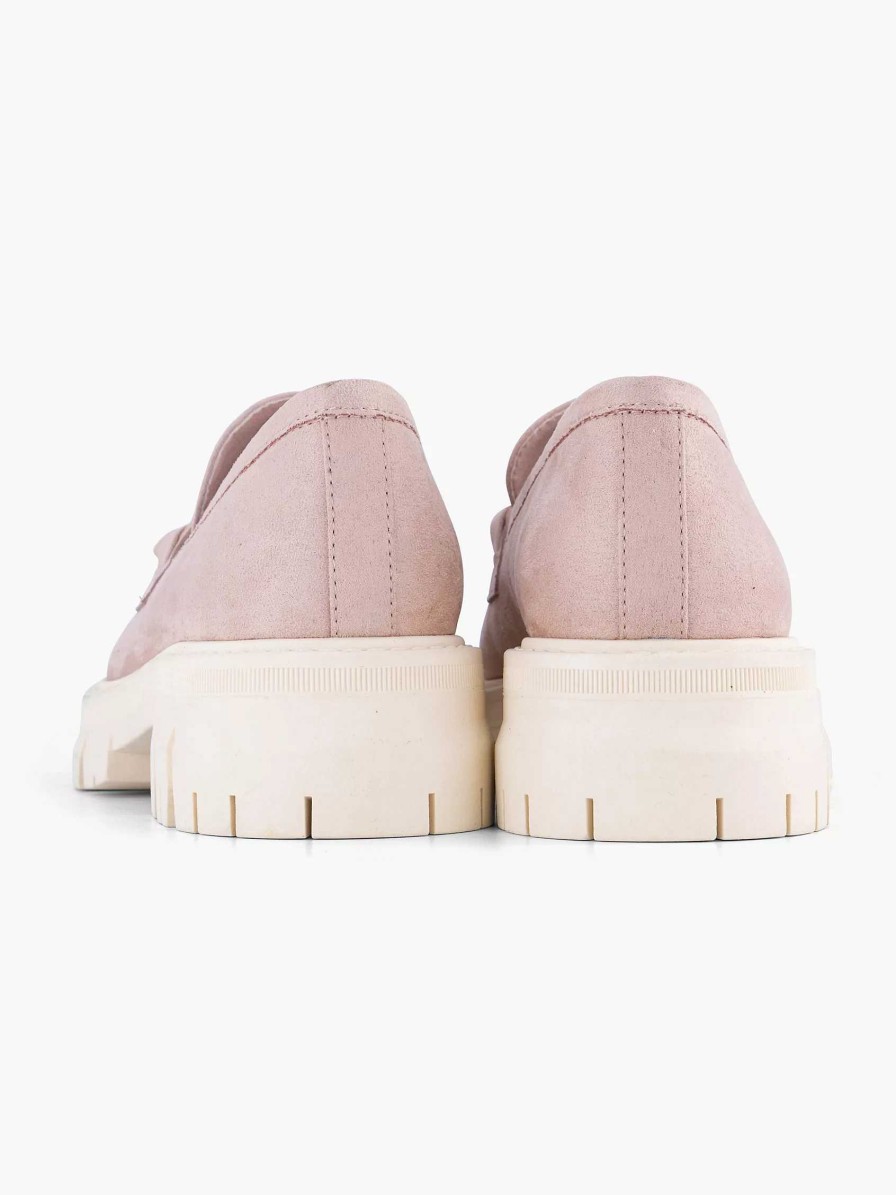 Loafers | Oxmox Pink Chunky Loafer Decorative Necklace