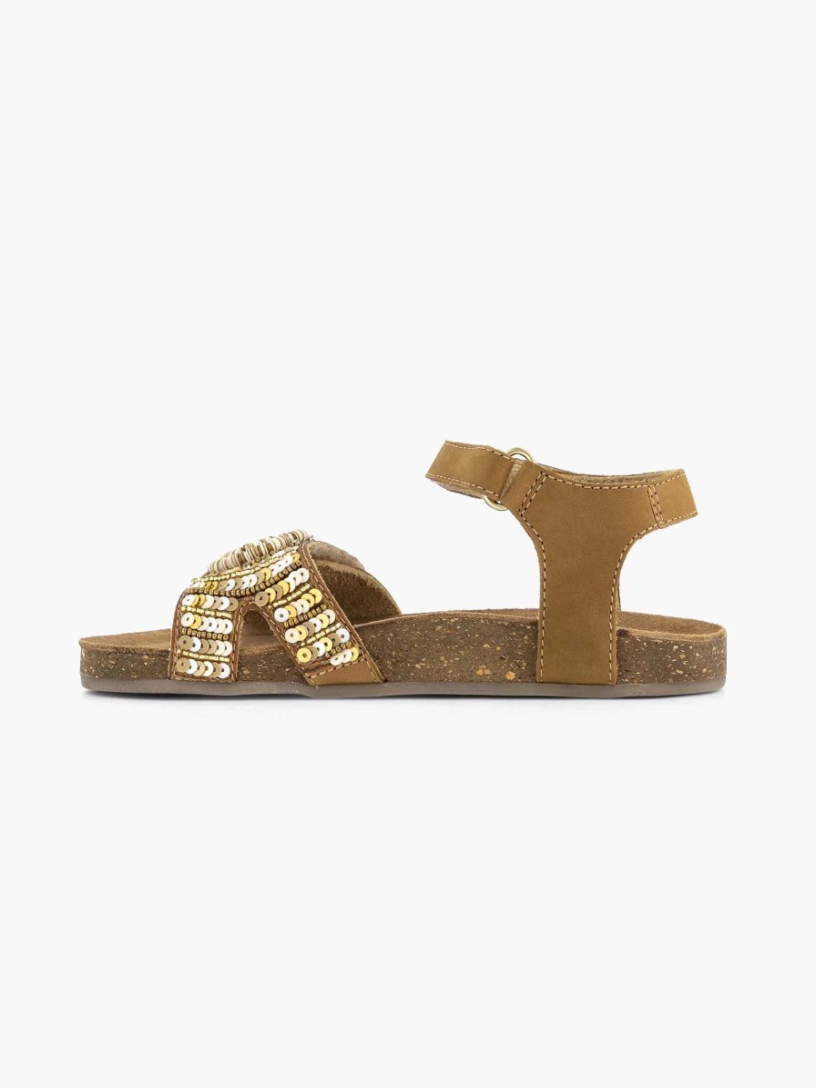 Boys' Shoes | Limelight girl Cognac Leather Sandal Beads