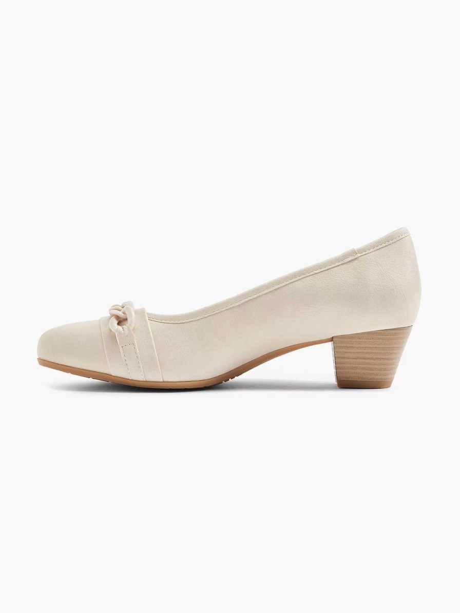 Comfort Shoes | Easy Street Beige Pump Decorative Necklace