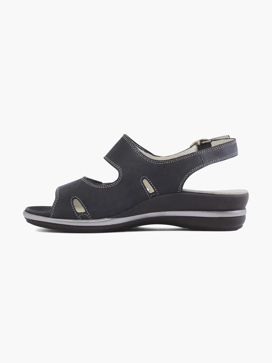 Comfort Shoes | Medicus Dark Blue Leather Sandal