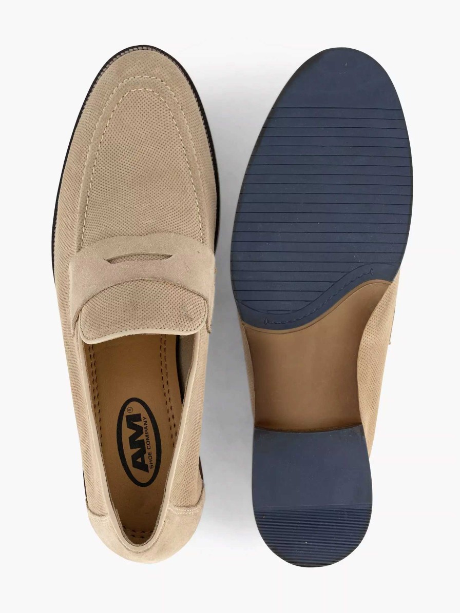 Dress Shoes | AM SHOE Beige Suede Slip-On