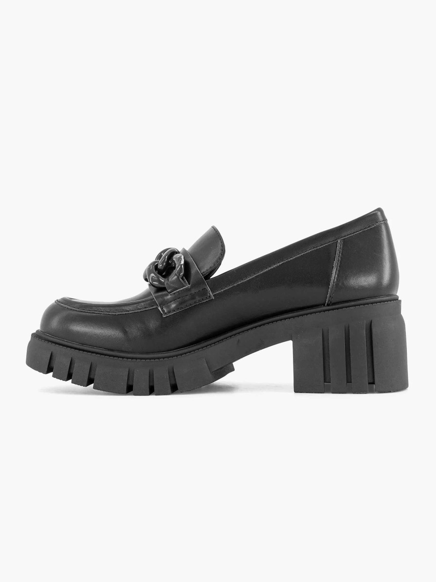 Loafers | Oxmox Black Chunky Loafer Sash Necklace