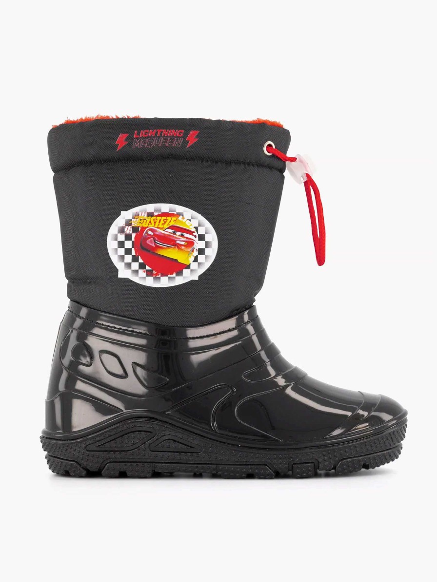 Baby Shoes | Cars Black Rain Boot Cars Lined