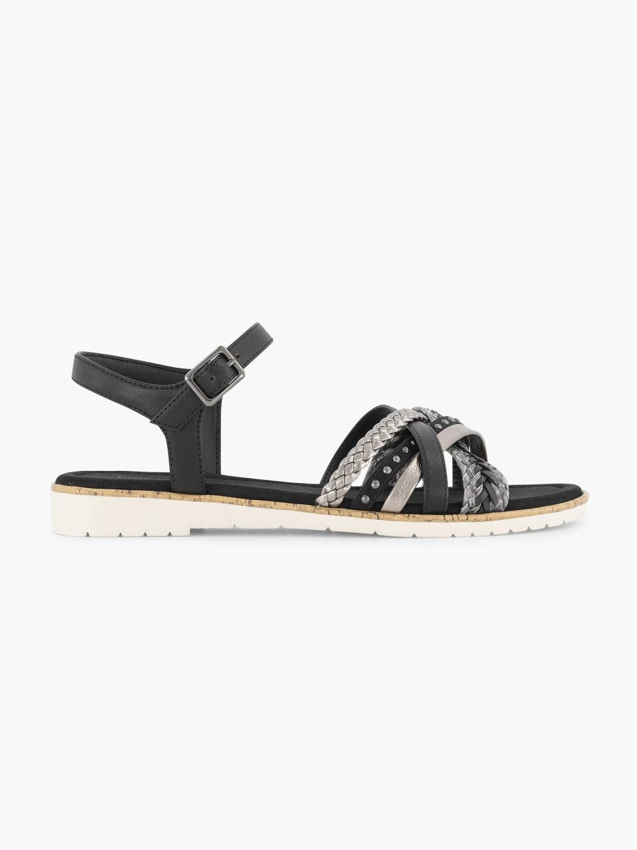 Sandals | Graceland Black Sandal Braided