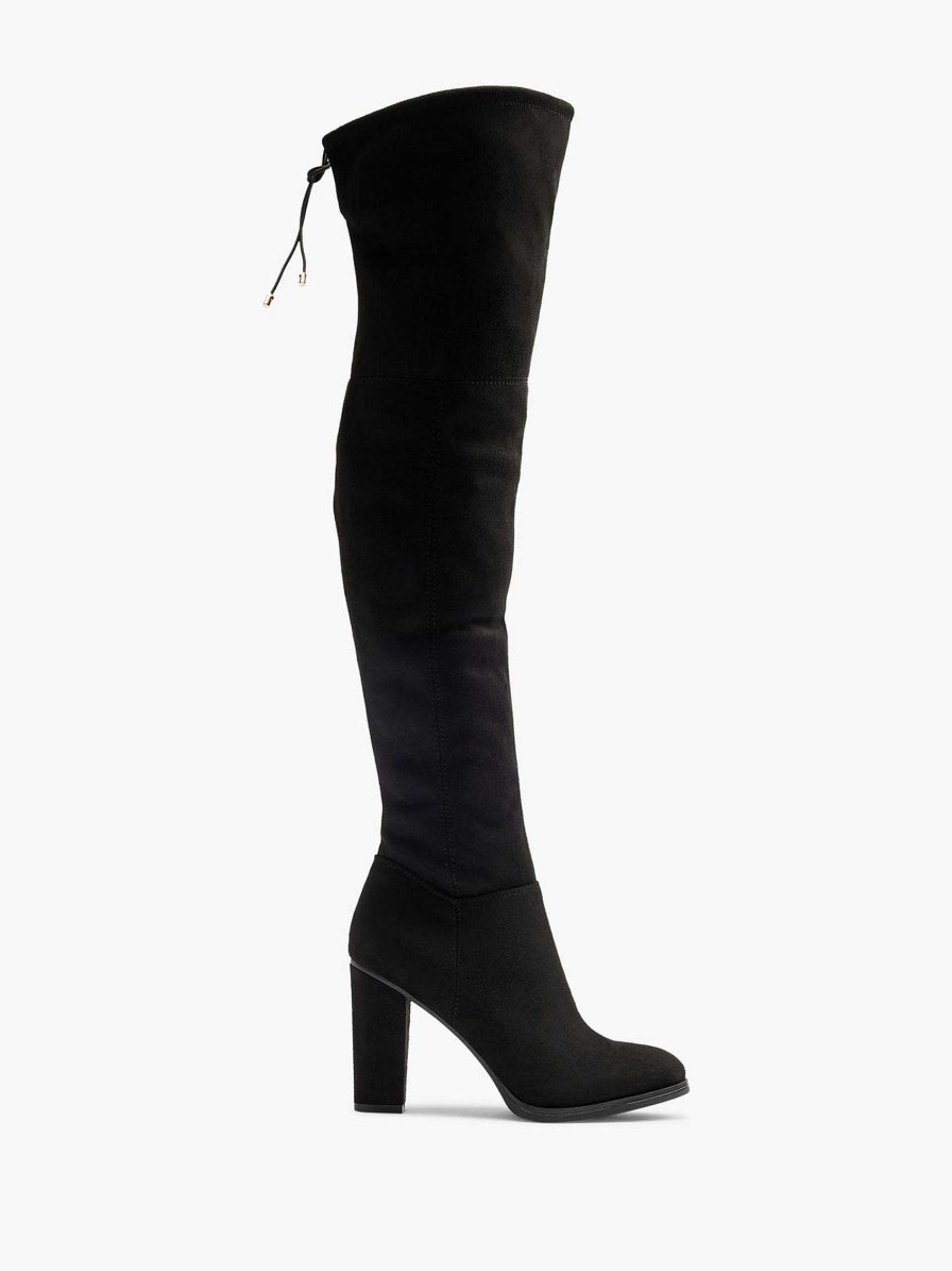 High Heels | Graceland Black Thigh High Boot Heel