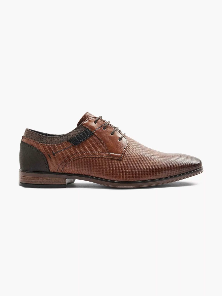 Dress Shoes | AM SHOE Cognac Lace-Up Shoe