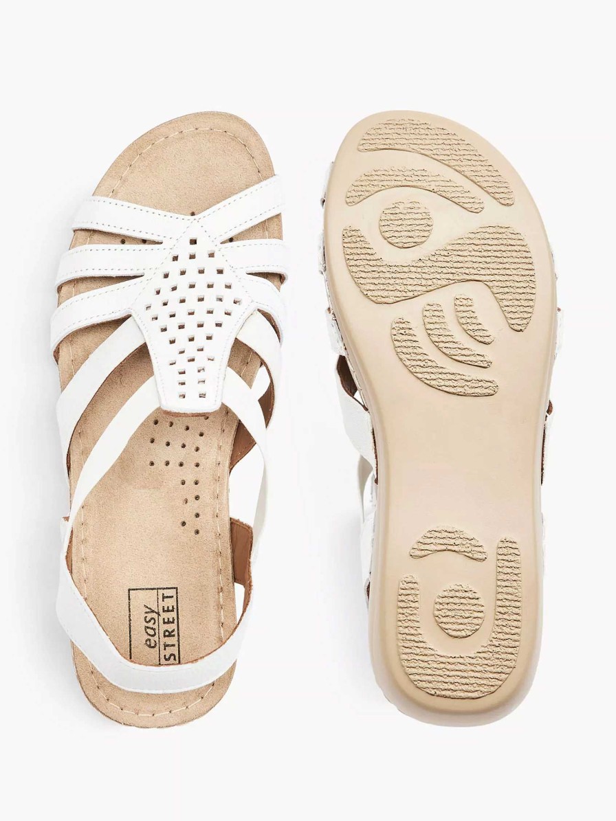 Comfort Shoes | Easy Street White Leather Sandal