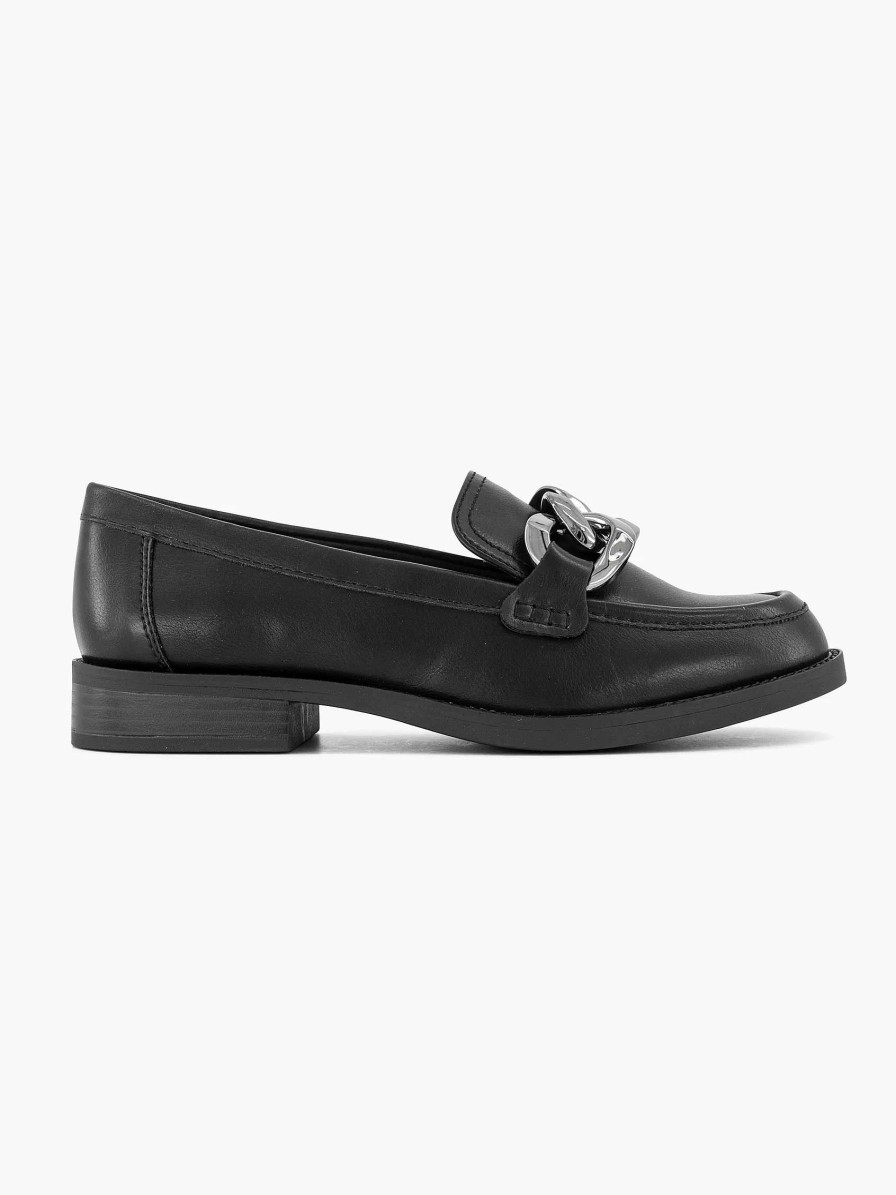 Loafers | Graceland Black Loafer Decorative Necklace