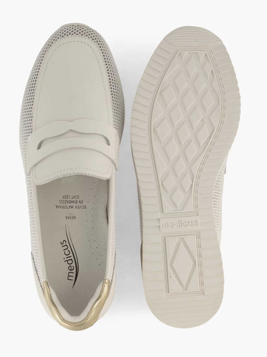 Comfort Shoes | Medicus White Leather Slip-On