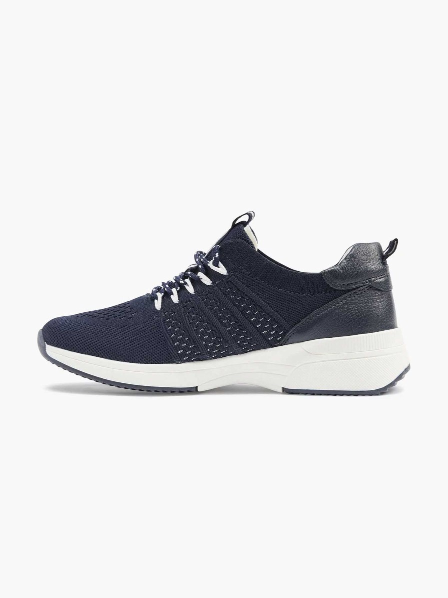 Comfort Shoes | Medicus Dark Blue Leather Comfort Sneaker