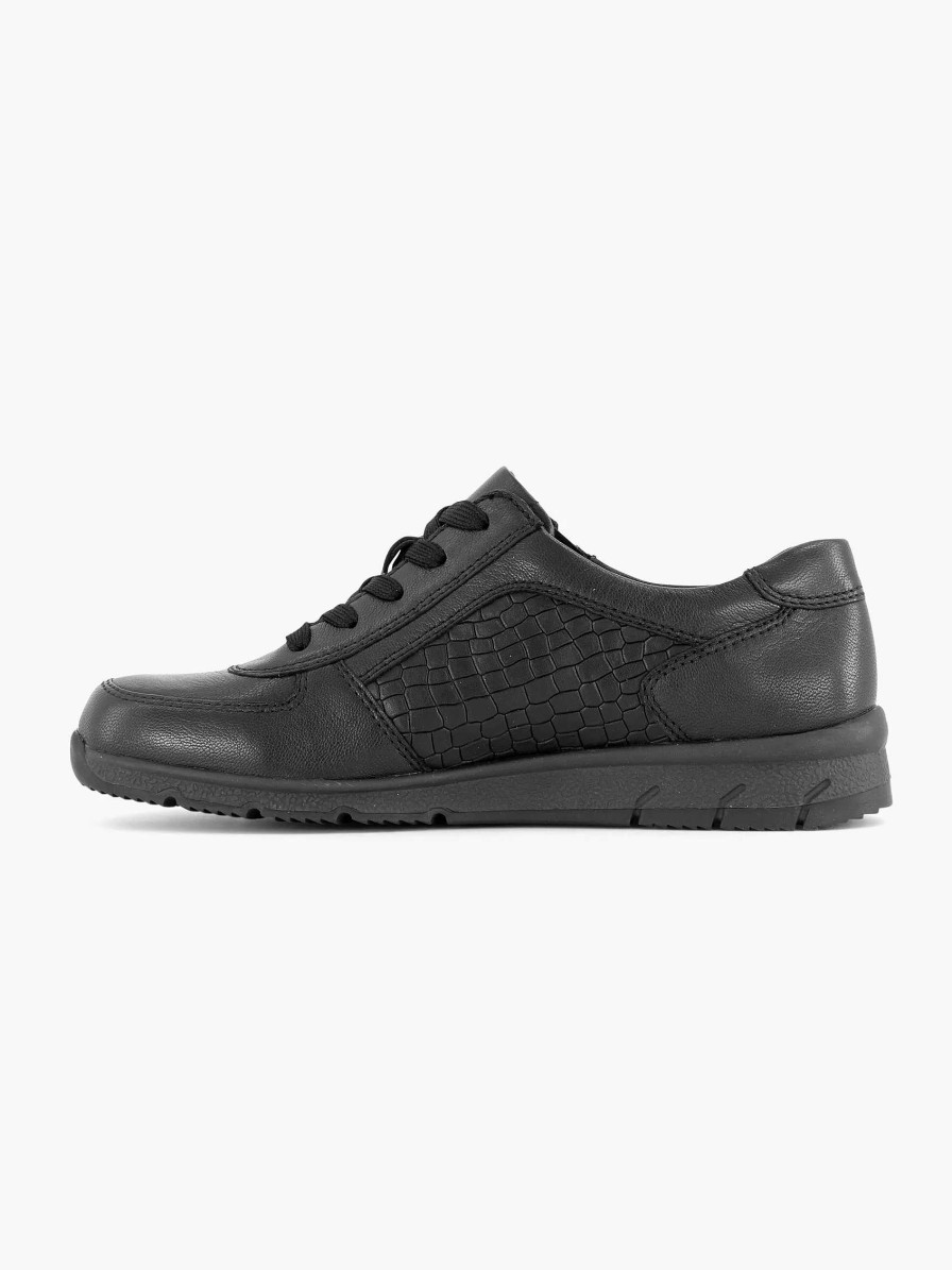 Comfort Shoes | Medicus Black Leather Comfort Sneaker