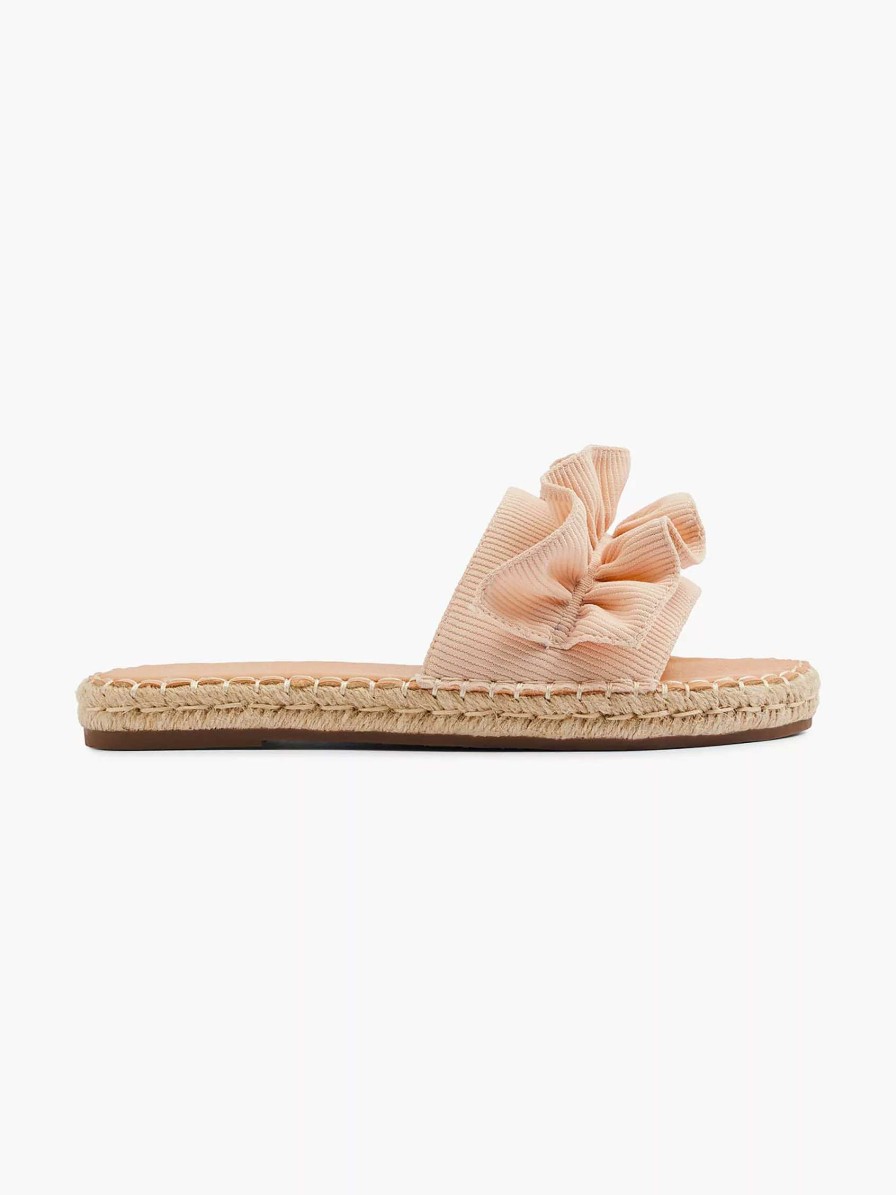 Flip Flops | Graceland Light Orange Slipper Ruffles