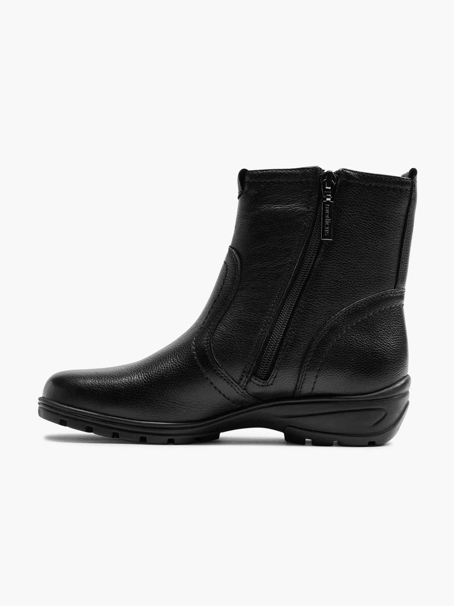 Comfort Shoes | Medicus Black Leather Comfort Ankle Boot