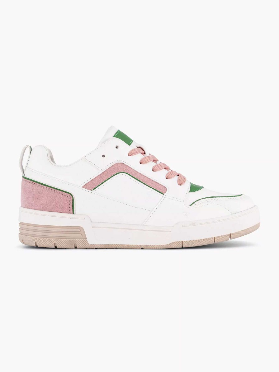 Sneakers | Oxmox White Retro Sneaker Pink