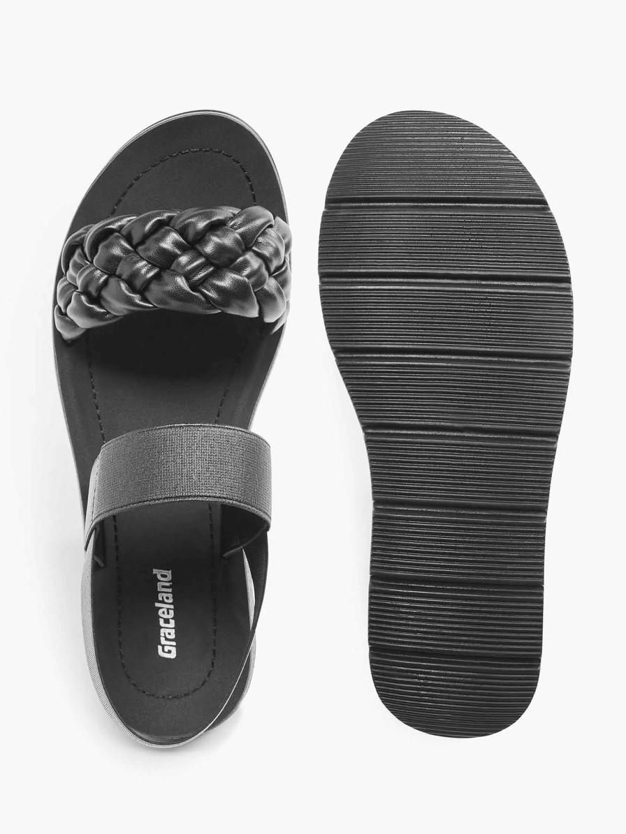 Sandals | Graceland Black Sandal Braided