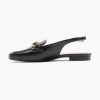 Loafers | Graceland Black Flat Slingback Decorative Necklace