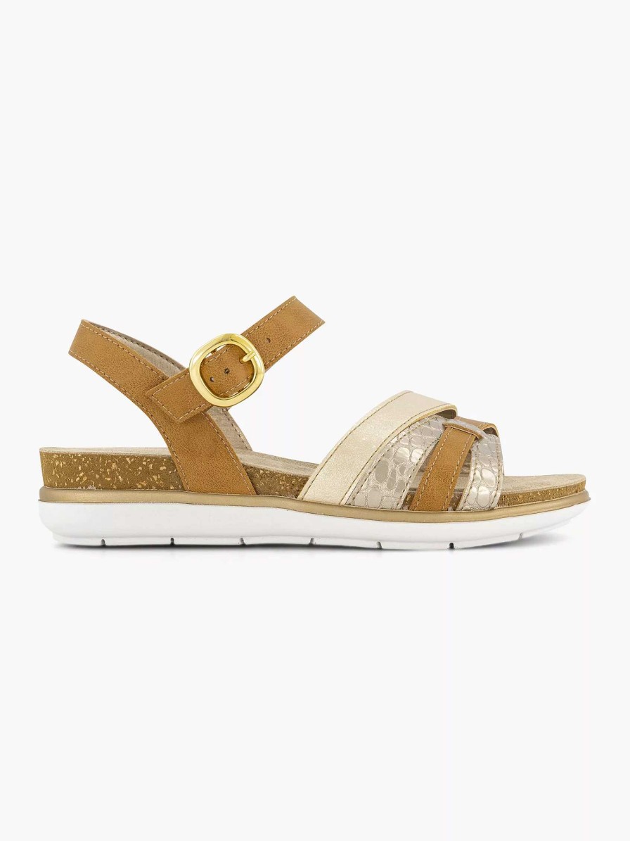 Sandals | Easy Street Camel Sandal Buckle Closure